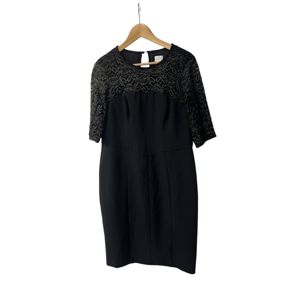 NWT $125 Chico’s Black Lace Blocked Lena Dress 1
